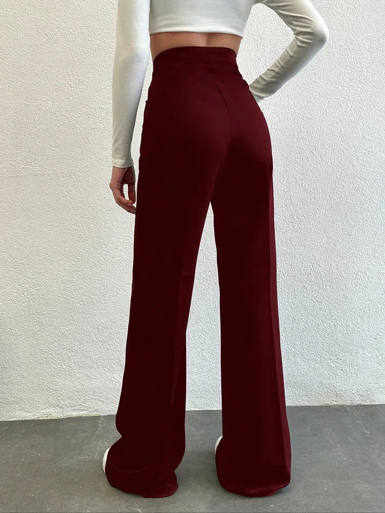 maroon Women Trouser Pants