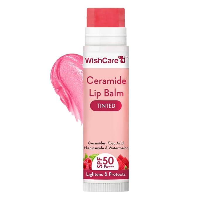 WishCare Tinted Ceramide Lip Balm SPF 50 PA+++ – Hydrating Sun Protection for Soft, Naturally Tinted Lips